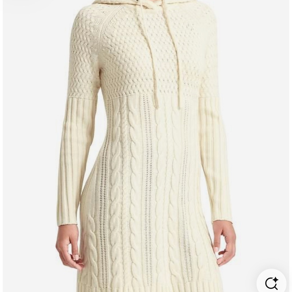 Athleta Coldspell Hoodie Sweater Dress in Ivory
